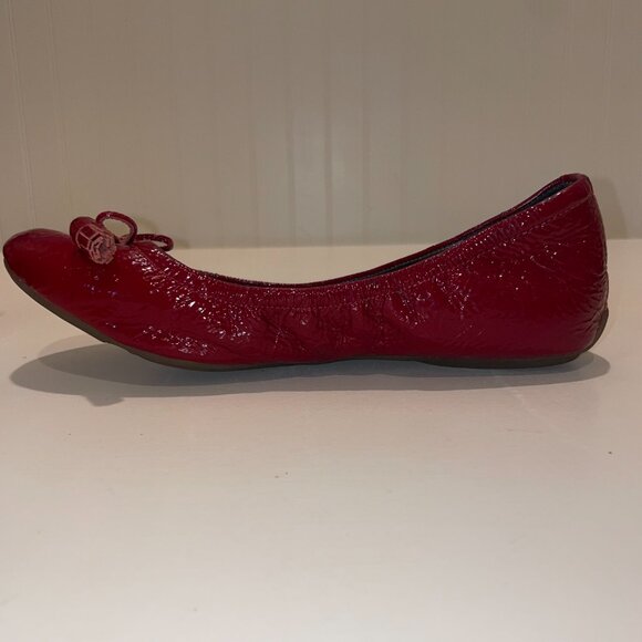 Cole Haan Nike Air Red Patent Leather Ballet Flats with Bow and Tassel Size 7B - Picture 9 of 15